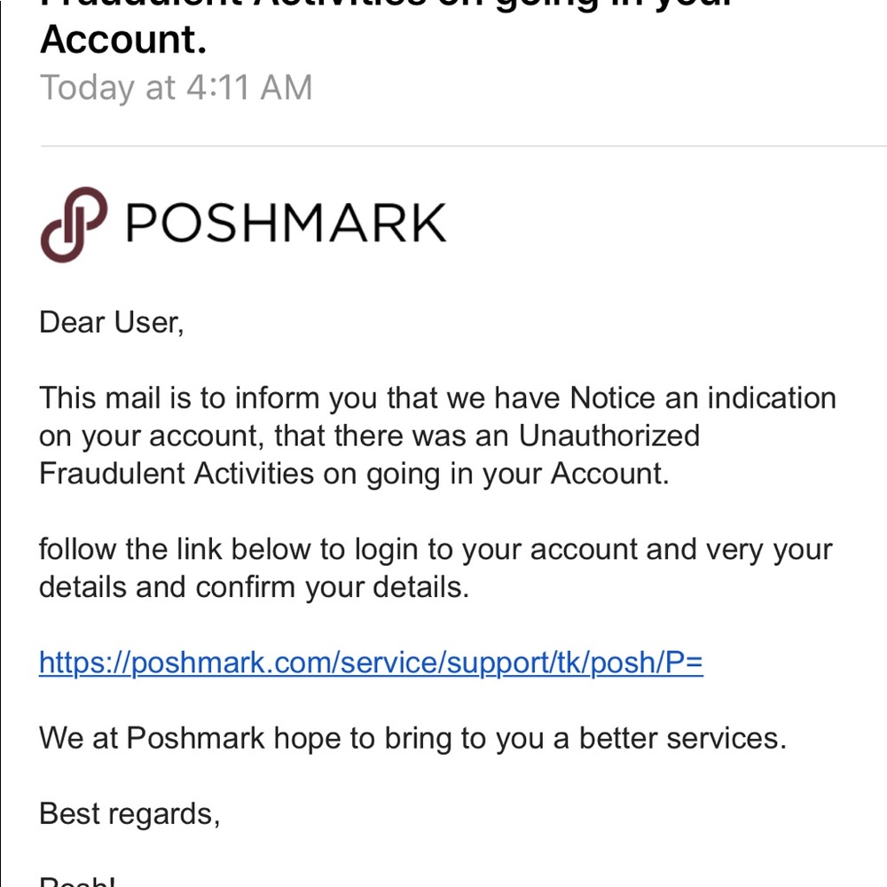 FRAUDULENT EMAIL